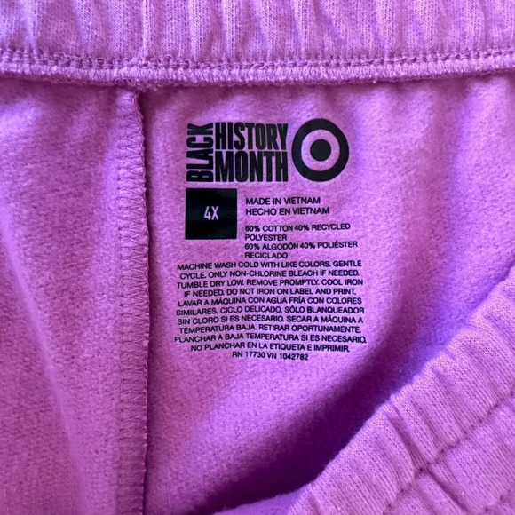 NWT Target Black History Month Purple Graphic Joggers size 4X - Picture 5 of 6